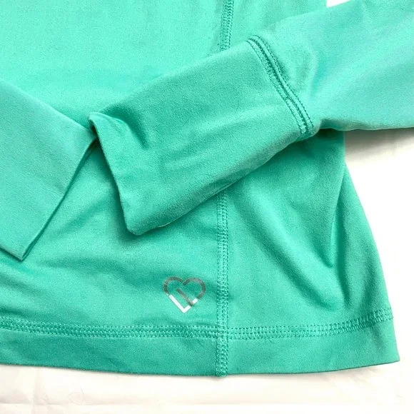 Live Love Dream Green Long Sleeve Hoodie Workout Shirt Size XS - Picture 11 of 11